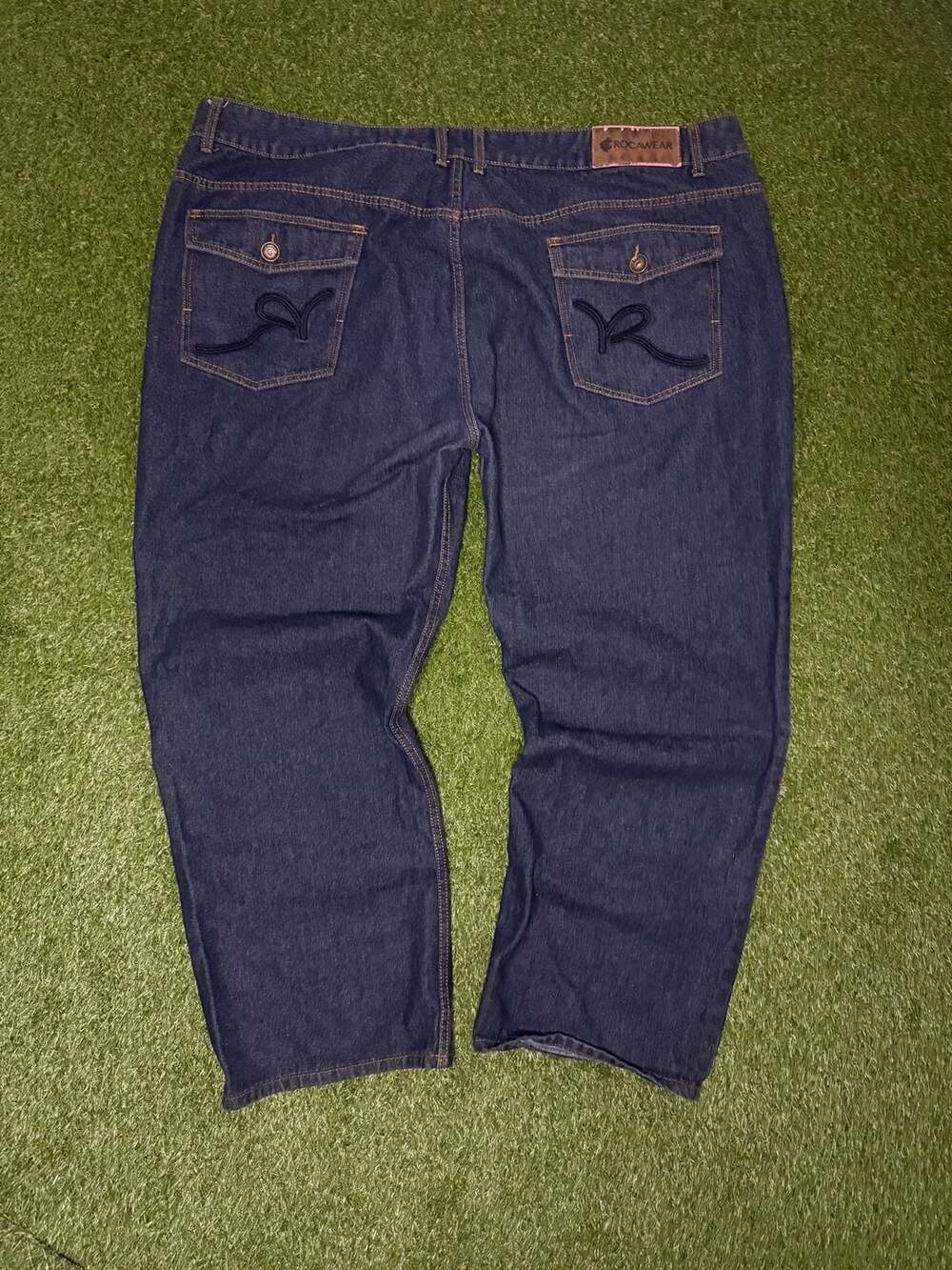 Vintage Rocawear Big & Tall Classic Fit Baggy Dark Wash Denim Jeans Size 52